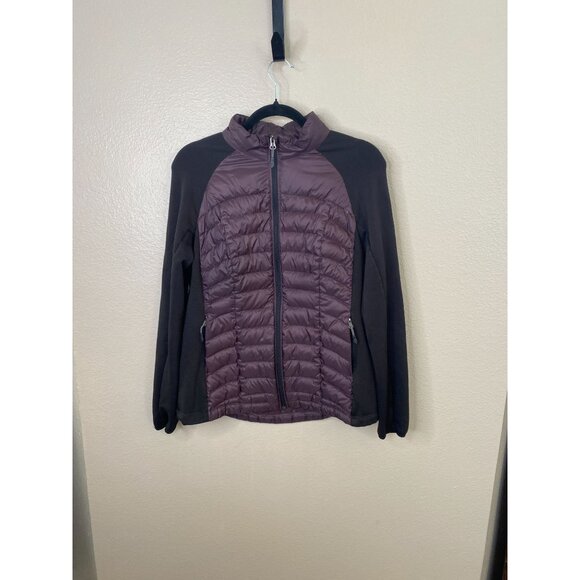 Weatherproof 32 Degrees Womens Lightweight Hybrid Jacket L Purple Black Full-Zip - Picture 1 of 7